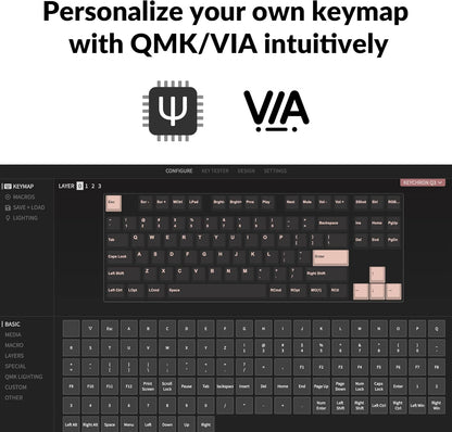 Q3 QMK/VIA Wired Custom Mechanical Keyboard, Full Aluminum Tenkeyless Layout 87 Keys, Programmable Macro with Hot-Swappable Gateron G Pro Red Switch, Compatible with Mac Windows Linux (Grey)