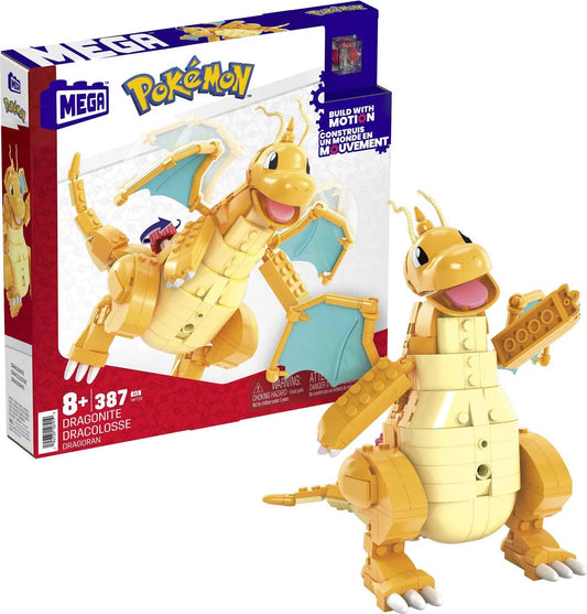 Pokemon Building Toy Kit Dragonite (388 Pieces) with Motion for Kids