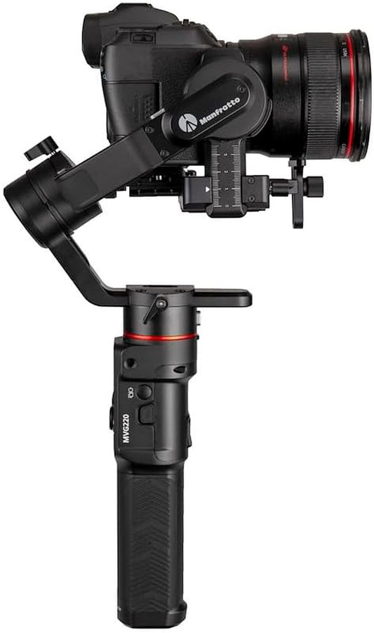 MVG220, Portable 3-Axis Professional Gimbal Stabiliser for Mirrorless and Reflex Cameras, Flexible, Holds up to 4.85 Lbs, Perfect for Photographers, Vloggers and Bloggers