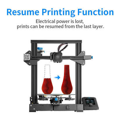 Ender 3 V2 Upgraded 3D Printer Printing Size 220X220X250Mm Aluminum Black