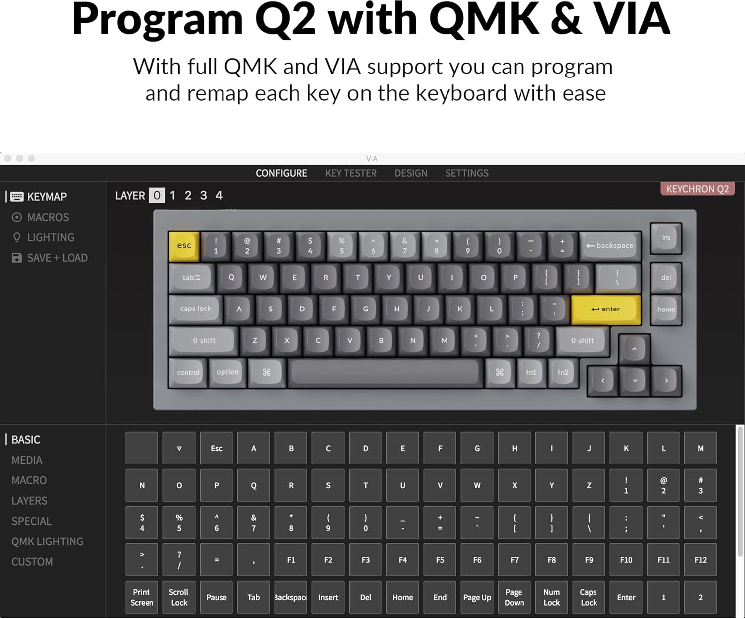 Q2 Wired Custom Mechanical Keyboard, QMK/VIA Programmable Macro, Full Aluminum, Hot-Swappable Gateron G Pro Brown Switch, 65% Layout Double Gasket Compatible with Mac and Windows - Grey