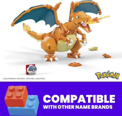 Pokemon Charizard Building Set (222 Pieces) with 1 Action Figure for Boys and Girls
