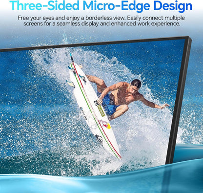 22 Inch Computer Monitor Full HD 1080P 100Hz PC Gaming Screen VA Panel Ultra-Slim Display 3000:1 Contrast Ratio with Adpitive Sync (HDMI/VGA/VESA Compatible 100X100Mm/Audio Out), Tilt, Black