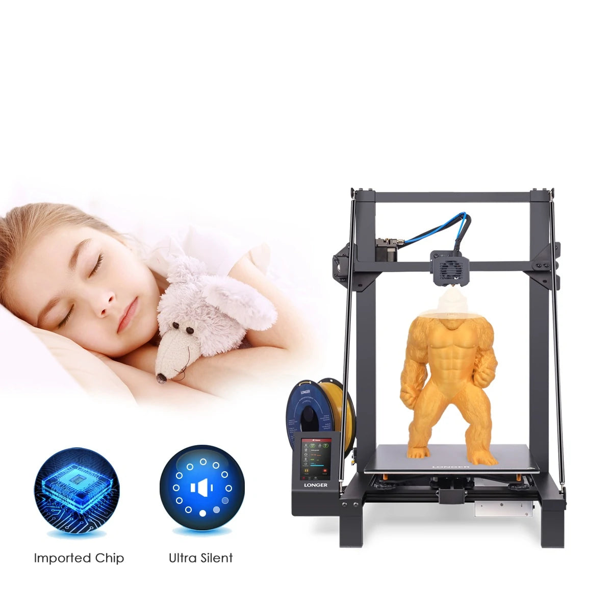 [EU/US Direct]  LK5 Pro 3D Printer Upgraded Edition, Dual Blower Fan, 90% Pre-Assembled, Silent Motherboard, 300*300*400Mm