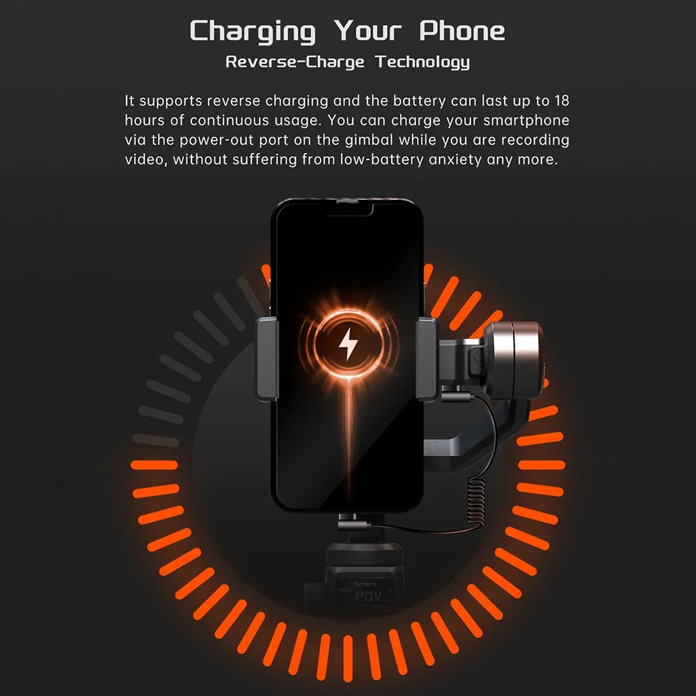 M6 3- Smartphone Gimbal Stabilizer -Shake Phone Vlog Gimbal Rotatable OLED Large Screen with Tripod Storage Case 400G Payload Replacement for 14/13/12/11 Series Mate 40