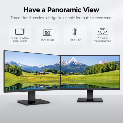 24'' IPS Computer Monitor,Fhd 1080P , VGA/HDMI Port 24N1