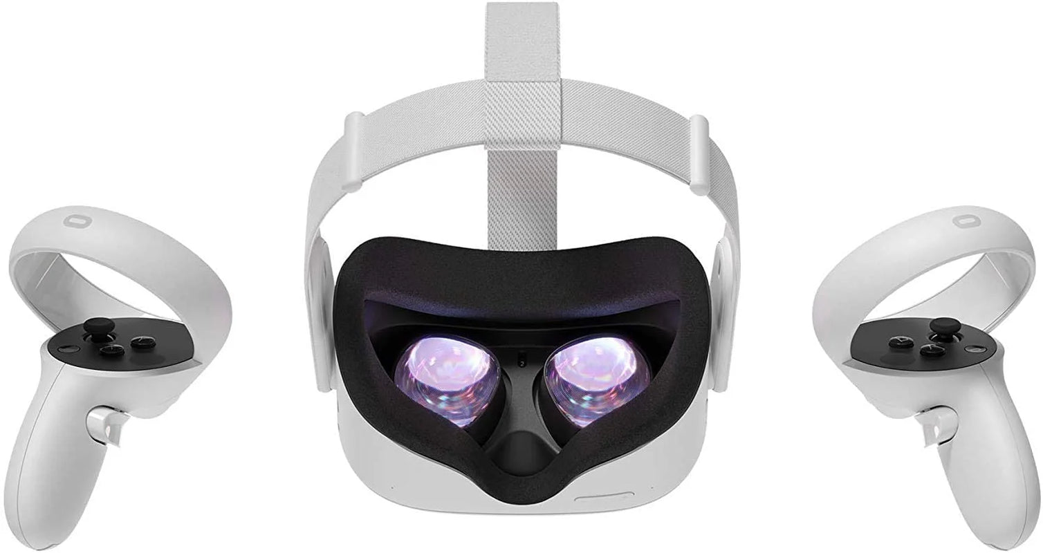 2022  Oculus Quest 2 All-In-One VR Headset, Touch Controllers, 256GB SSD, 1832X1920 up to 90 Hz,3D Audio, Earphone,10Ft Link Cable, Grip Cover,Knuckle & Hand Strap, Lens Cover