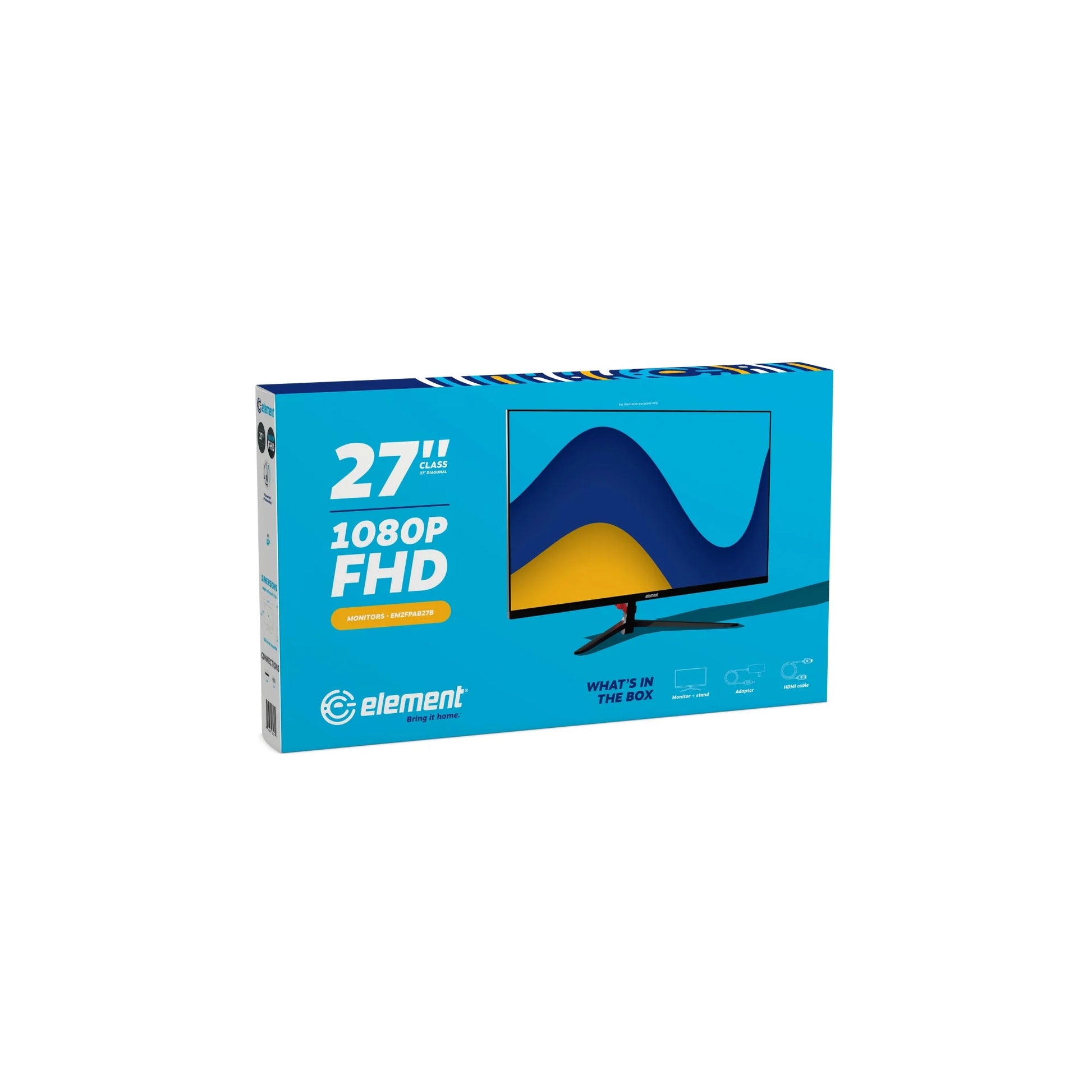 Element 27” 1080P IPS LCD 3-Side Frameless Computer Monitor - Black (EM2FPAB27B)
