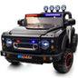 24V Kids Electric Police Car, 4WD 2 Seater Powered Ride on Toy Truck with Remote, Megaphone