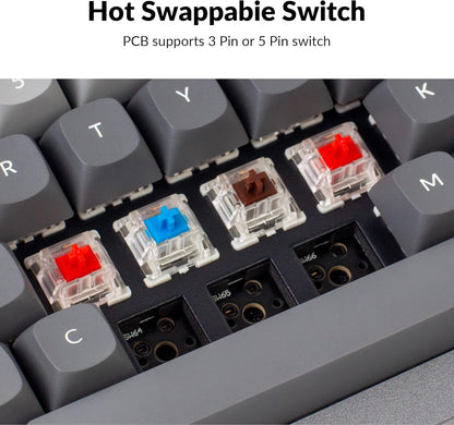 Q2 Wired Custom Mechanical Keyboard, QMK/VIA Programmable Macro, Full Aluminum, Hot-Swappable Gateron G Pro Brown Switch, 65% Layout Double Gasket Compatible with Mac and Windows - Grey
