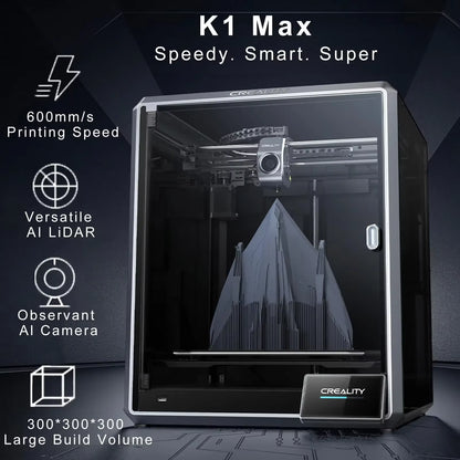 Creality K1 Max 3D Printer 600Mm/S High-Speed 3D Printers with Auto Leveling Dual Cooling Smart AI Function K1 Max -Speed 3D