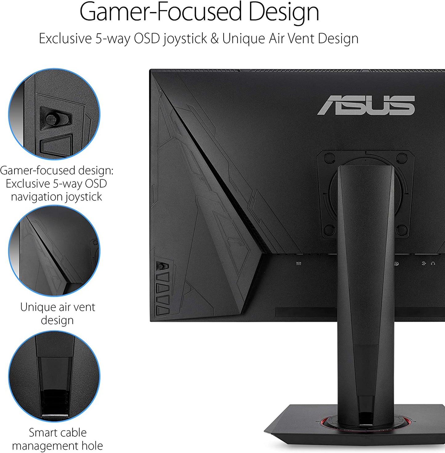 VG278QR 27” Gaming Monitor 165Hz Full HD (1920 X 1080) 0.5Ms G-SYNC Eye Care Displayport HDMI DVI, Black