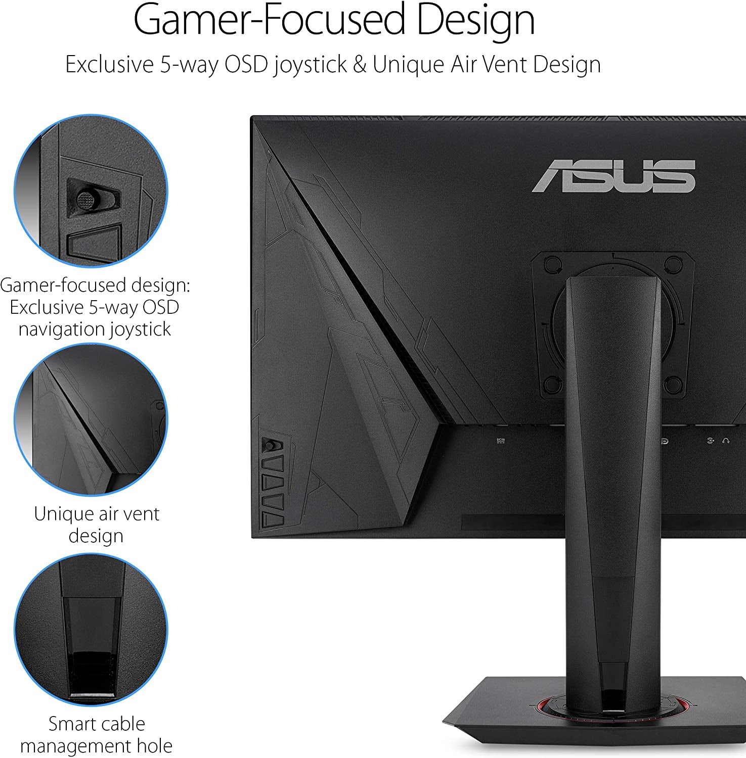 VG278QR 27” Gaming Monitor 165Hz Full HD (1920 X 1080) 0.5Ms G-SYNC Eye Care Displayport HDMI DVI, Black