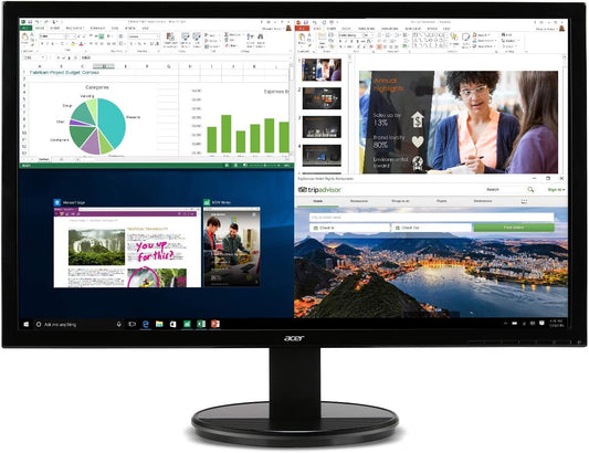 K202HQL Abi 19.5" HD (1366 X 768) NTSC 72% Color Gamut Tilt VESA Compatible Monitor for Work or Home | 1 X HDMI & VGA Port, Black