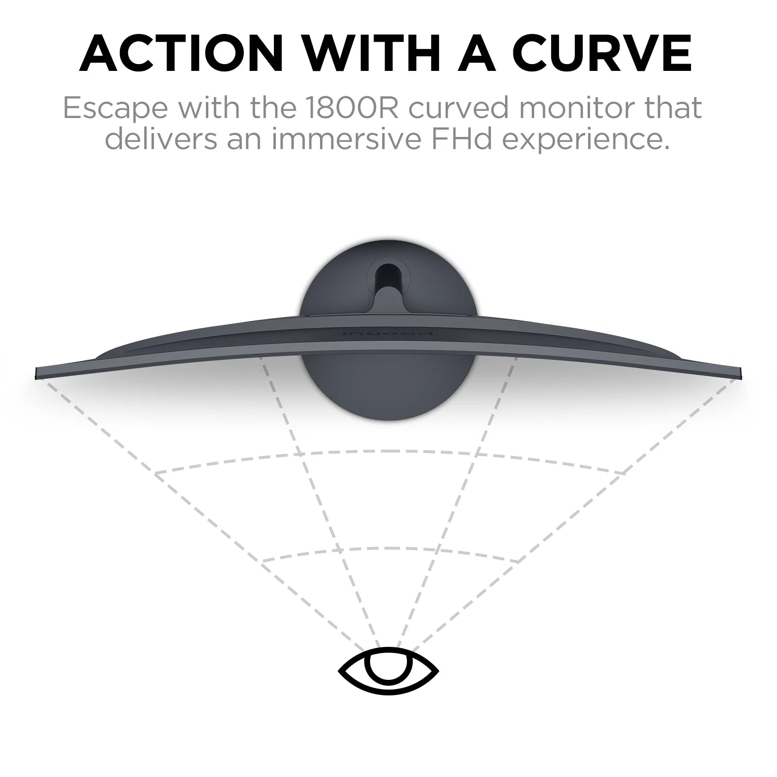24 Inch Curved Computer Monitor, FHD 1080P 75Hz Desktop Monitors for Computer, HDMI&VGA Ports, Eye Care