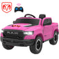 RAM Ride on Car, 12V Powered Ride on Toy with Remote Control, 4 Wheel Suspension, 5 Point Safety Belt, MP3 Player, Bluetooth, LED Lights, Electric Cars for 3-8 Years Boys Girls