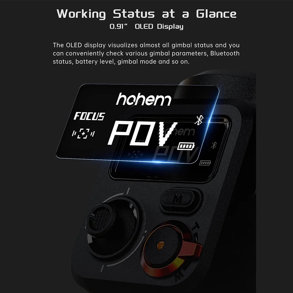 M6 Kit 3- Smartphone Gimbal Stabilizer -Shake Phone Vlog Gimbal Rotatable OLED Large Screen with AI Vision Sensor & Fill Light Module Tripod Storage Case 400G Payload Rep