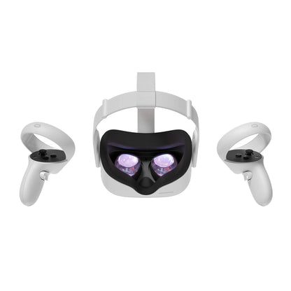 Quest 2 All-In-One Virtual Reality 1TB Gaming Headset Bundle, Silicone Controller Grip Cover with 2 Palm Straps and 2 Thumb Grip Caps Black Set