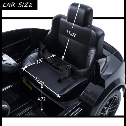 Black 12 V Dodge Charger SRT Hellcat Battery Powered Ride on Cars with Remote Control, Bluetooth, LED Light and MP3 Player