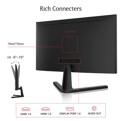 24 Inch FHD 165Hz/144Hz 1Ms(Mprt) 100% Srgb Gaming Monitor Adpitive Sync 3-Side Borderless 1080P Hdmi/Displayport,24E4