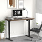 Height Adjustable Electric Standing Desk - 47 X 24 Inch Whole Piece Top Sit Stand Desk Computer Desk - Stand up Desk for Home Office (Black Frame + Walnut Top)