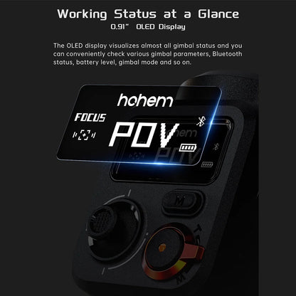 M6 3- Smartphone Gimbal Stabilizer -Shake Phone Vlog Gimbal Rotatable OLED Large Screen with Tripod Storage Case 400G Payload Replacement for 14/13/12/11 Series Mate 40
