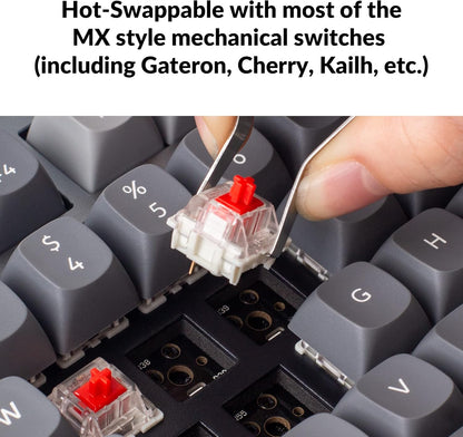Q3 QMK/VIA Wired Custom Mechanical Keyboard, Full Aluminum Tenkeyless Layout 87 Keys, Programmable Macro with Hot-Swappable Gateron G Pro Red Switch, Compatible with Mac Windows Linux (Grey)