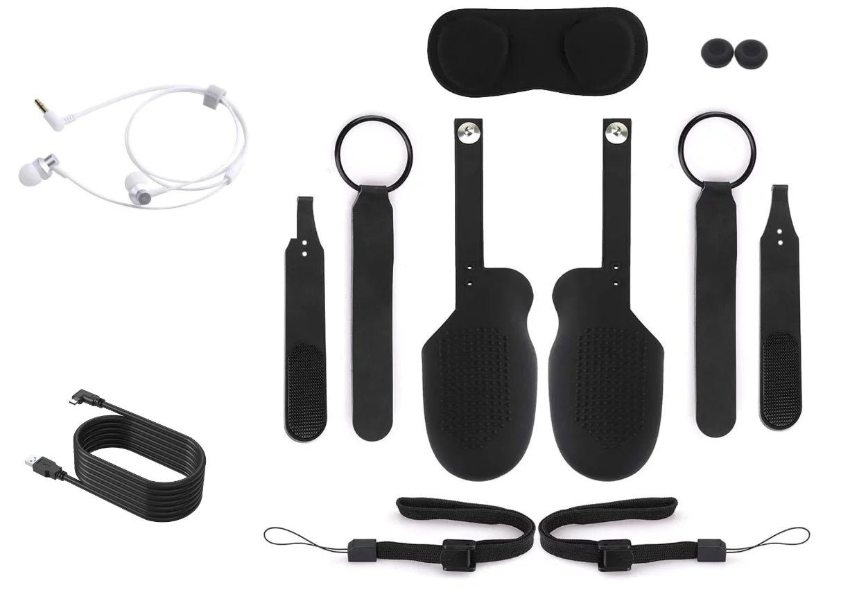 2022  Oculus Quest 2 All-In-One VR Headset, Touch Controllers, 256GB SSD, 1832X1920 up to 90 Hz,3D Audio, Earphone,10Ft Link Cable, Grip Cover,Knuckle & Hand Strap, Lens Cover