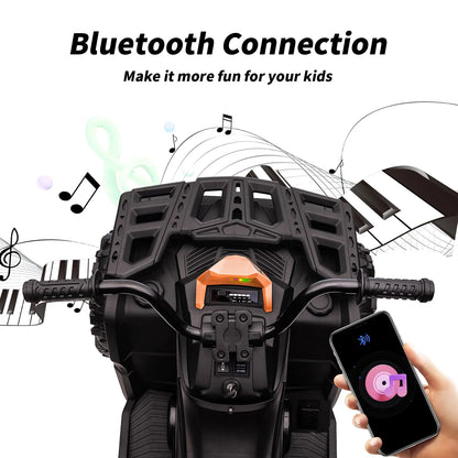 24V Ride on Toys, Kids ATV 4-Wheeler for Big Kids with 2 Seater, 400W Motor, Bluetooth - Orange