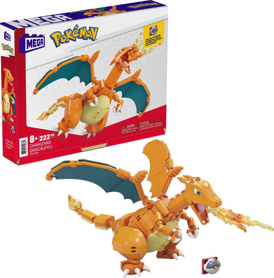 Pokemon Charizard Building Set (222 Pieces) with 1 Action Figure for Boys and Girls
