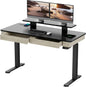 Electric Standing Desk with Drawers, 55 Inch Dual Motor Height Adjustable Stand up Desk for Home Office with Built-In Outlet, Wireless Charger, USB Port, Oak Grey