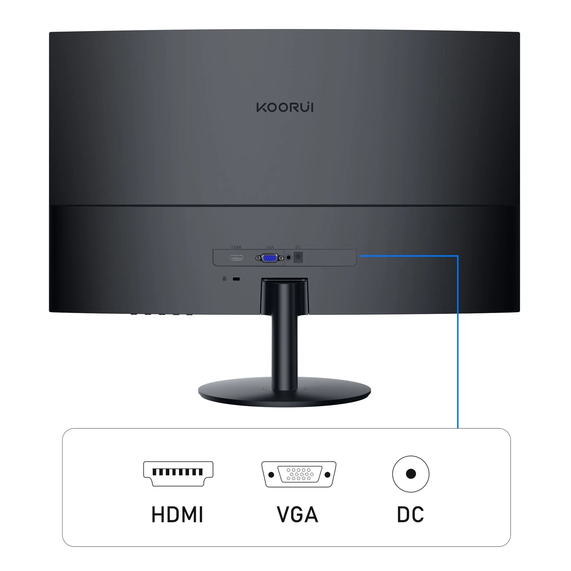 24 Inch Curved Computer Monitor, FHD 1080P 75Hz Desktop Monitors for Computer, HDMI&VGA Ports, Eye Care
