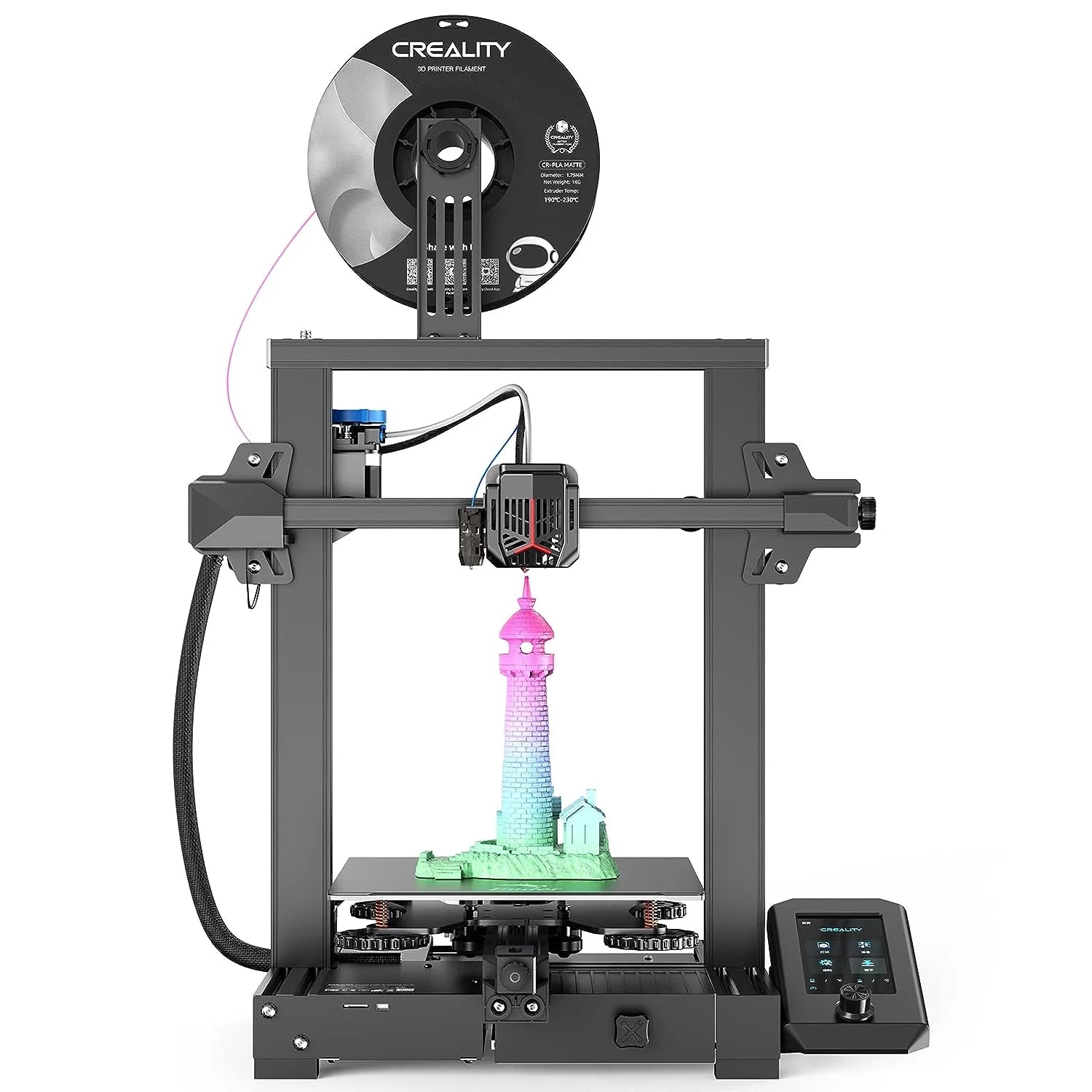 Ender 3 V2 Neo 3D Printer with CR Touch Auto Leveling Kit PC Spring Steel Platform Full-Metal Extruder, 95% Pre-Installed with Resume Printing & Model Preview Function