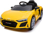 12V Ride on Toy Car Compatible with Audi R8 Electric Car for Kids Ride on Car with Remote Control Battery Powered Sports Car with Spring Suspension, Music,Usb (Yellow)
