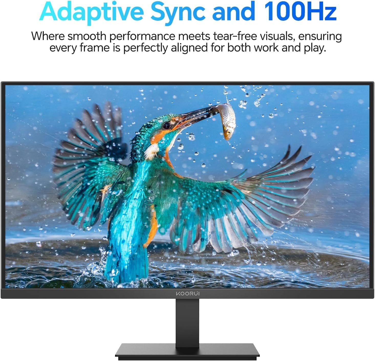 22 Inch Computer Monitor Full HD 1080P 100Hz PC Gaming Screen VA Panel Ultra-Slim Display 3000:1 Contrast Ratio with Adpitive Sync (HDMI/VGA/VESA Compatible 100X100Mm/Audio Out), Tilt, Black