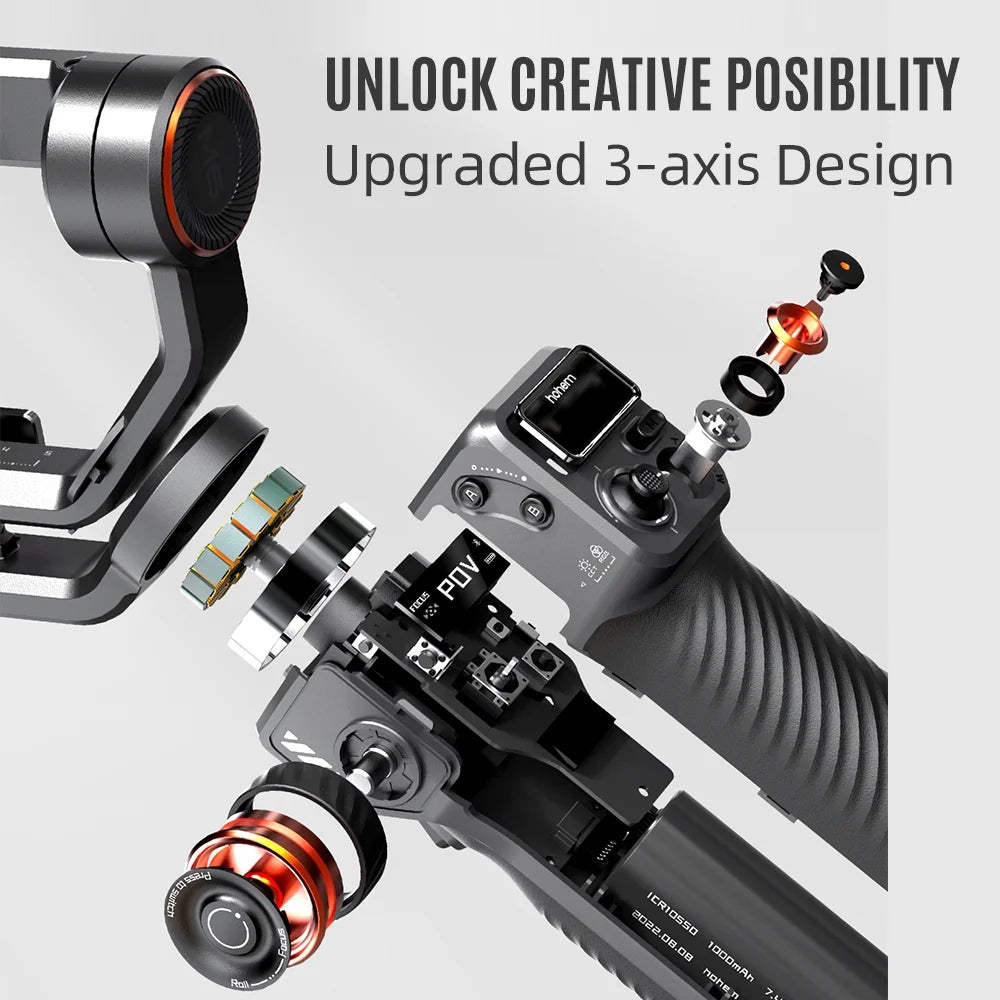 M6 Kit 3- Smartphone Gimbal Stabilizer -Shake Phone Vlog Gimbal Rotatable OLED Large Screen with AI Vision Sensor & Fill Light Module Tripod Storage Case 400G Payload Rep
