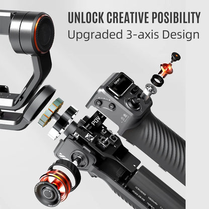 M6 Kit 3- Smartphone Gimbal Stabilizer -Shake Phone Vlog Gimbal Rotatable OLED Large Screen with AI Vision Sensor & Fill Light Module Tripod Storage Case 400G Payload Rep