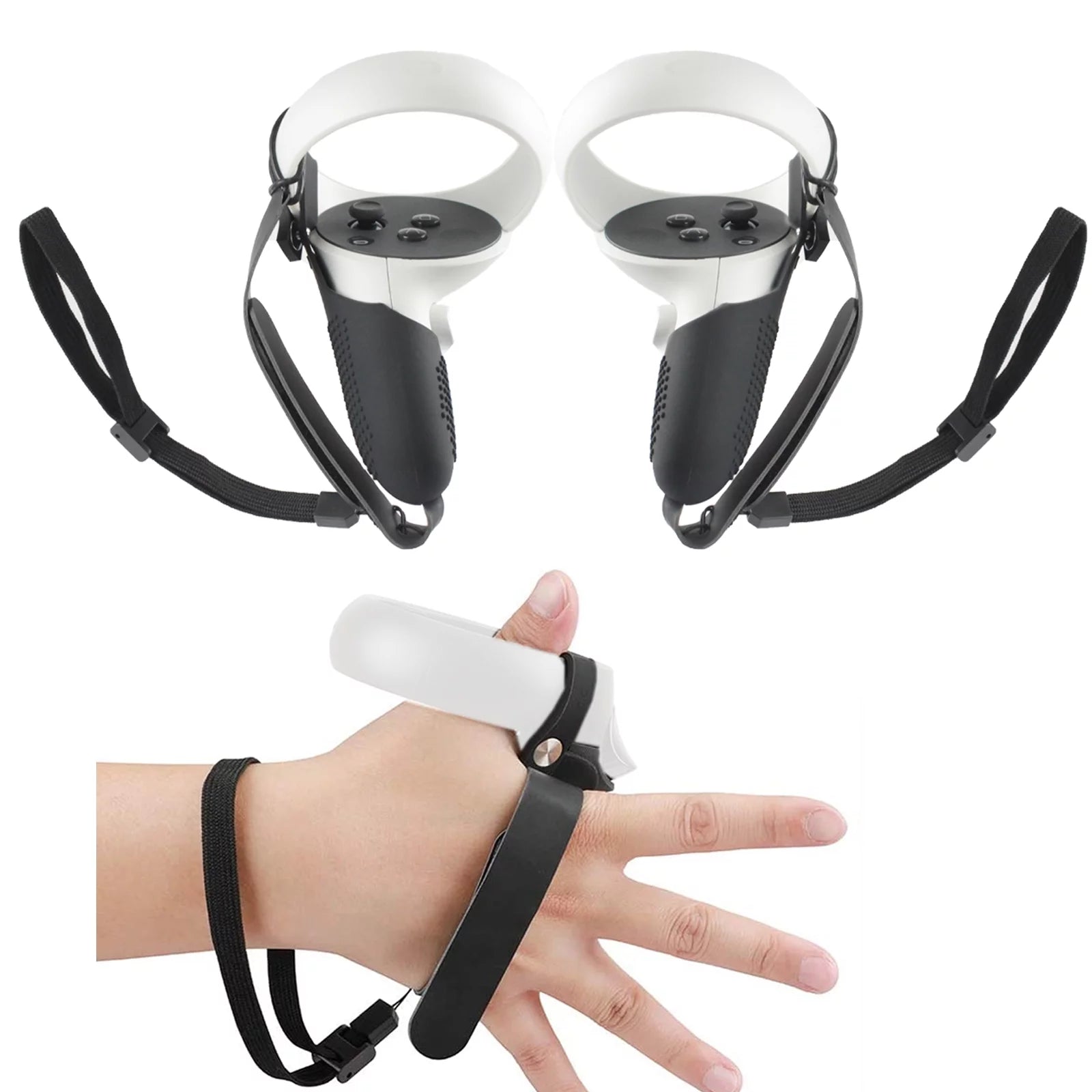 2022  Oculus Quest 2 All-In-One VR Headset, Touch Controllers, 256GB SSD, 1832X1920 up to 90 Hz,3D Audio, Earphone,10Ft Link Cable, Grip Cover,Knuckle & Hand Strap, Lens Cover