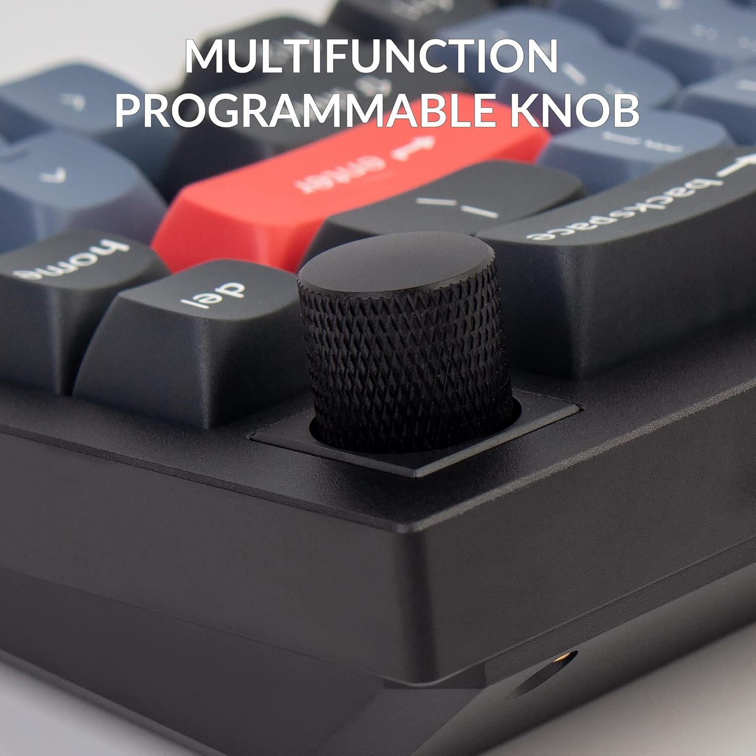 Q2 Wired Custom Mechanical Keyboard Knob Version, 65% Layout QMK/VIA Programmable Macro with Hot-Swappable Gateron G Pro Red Switch Double Gasket Compatible with Mac Windows Linux (Black)