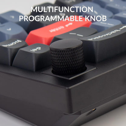 Q2 Wired Custom Mechanical Keyboard Knob Version, 65% Layout QMK/VIA Programmable Macro with Hot-Swappable Gateron G Pro Red Switch Double Gasket Compatible with Mac Windows Linux (Black)
